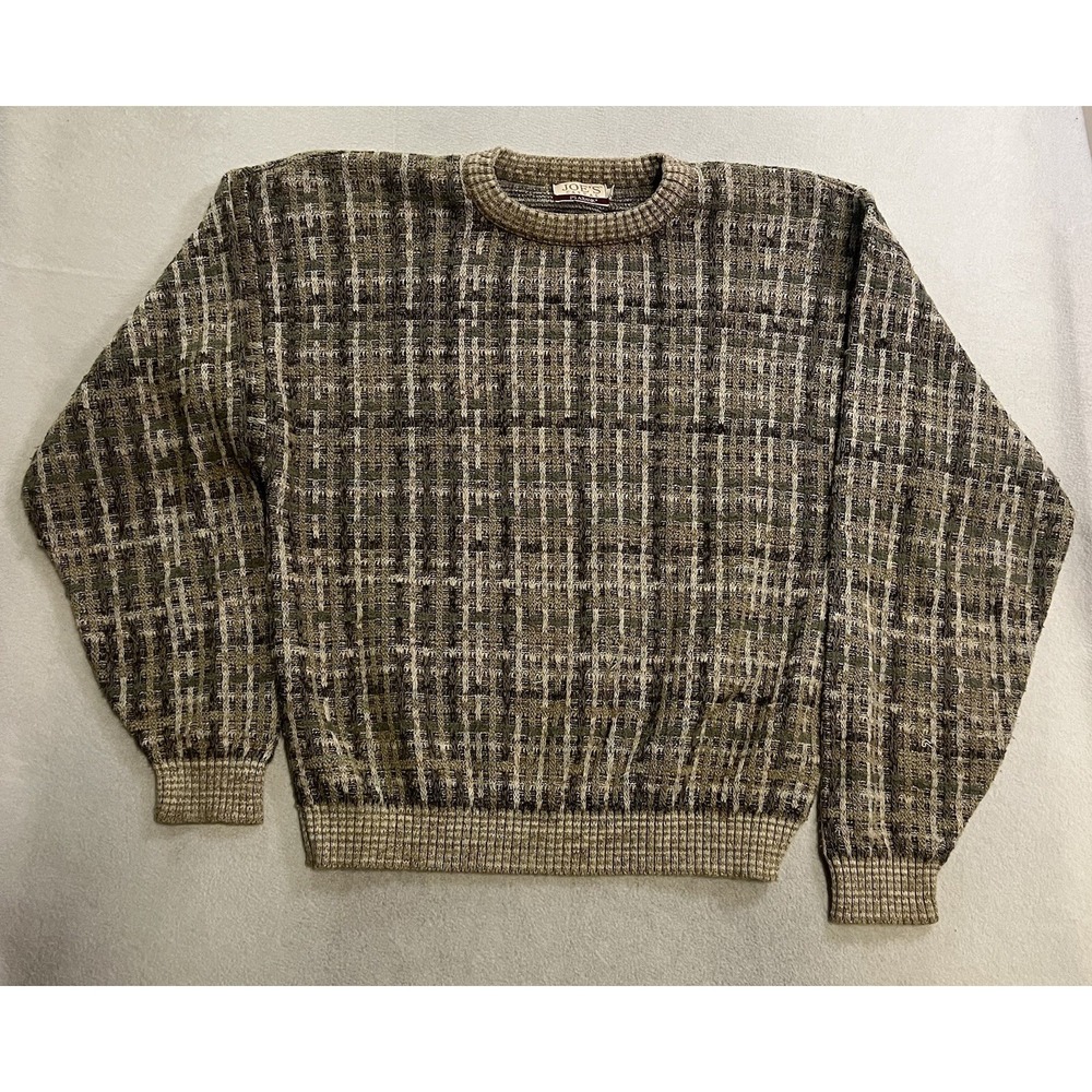 VTG Joe's Casual Jos A Bank Sweater Mens Size XL Multicolor Chunky Knit Golf 90s